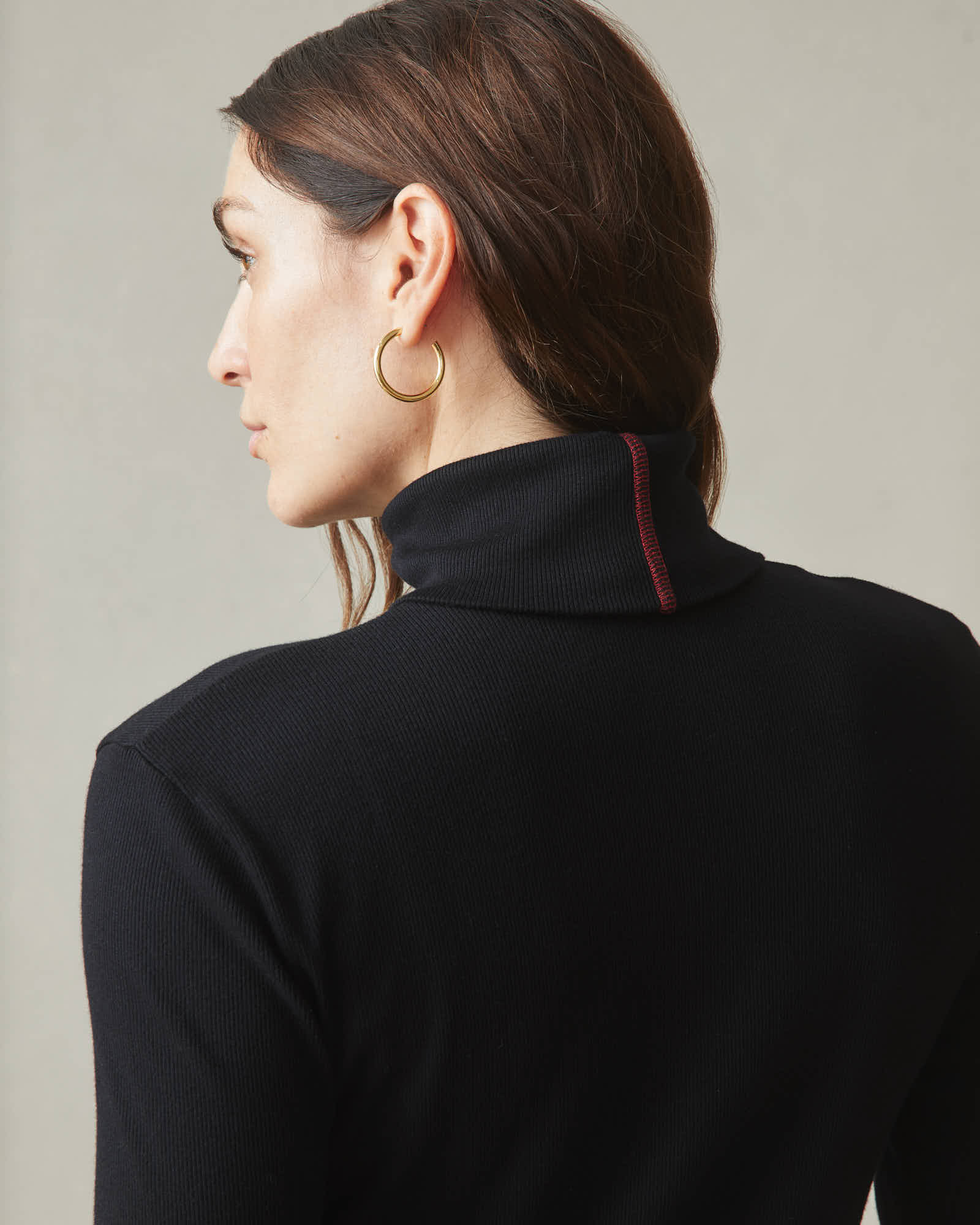 Women's Luxe Rib Turtleneck - Black - Image 5