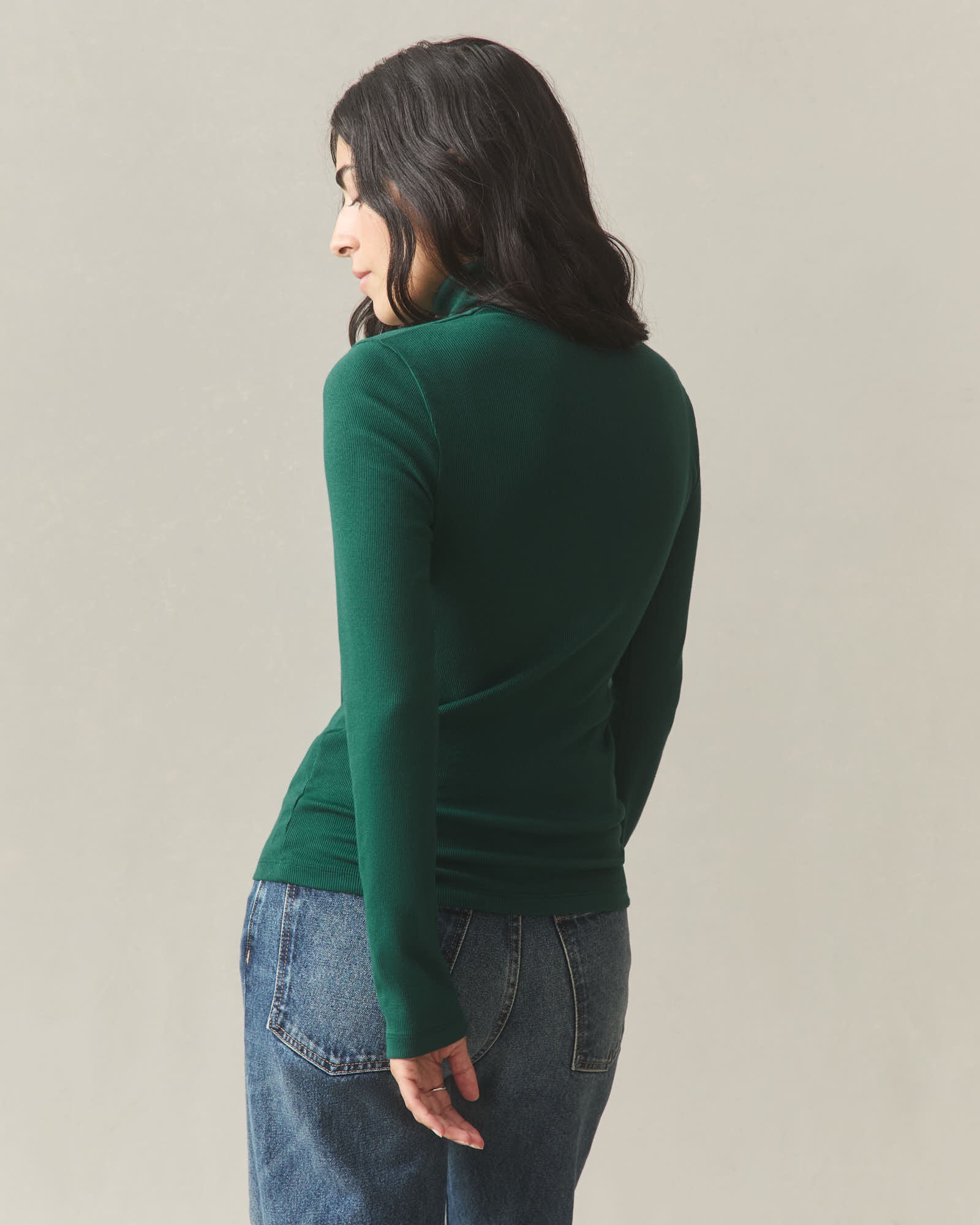 Women's Luxe Rib Turtleneck - Botanical Garden - Image 3