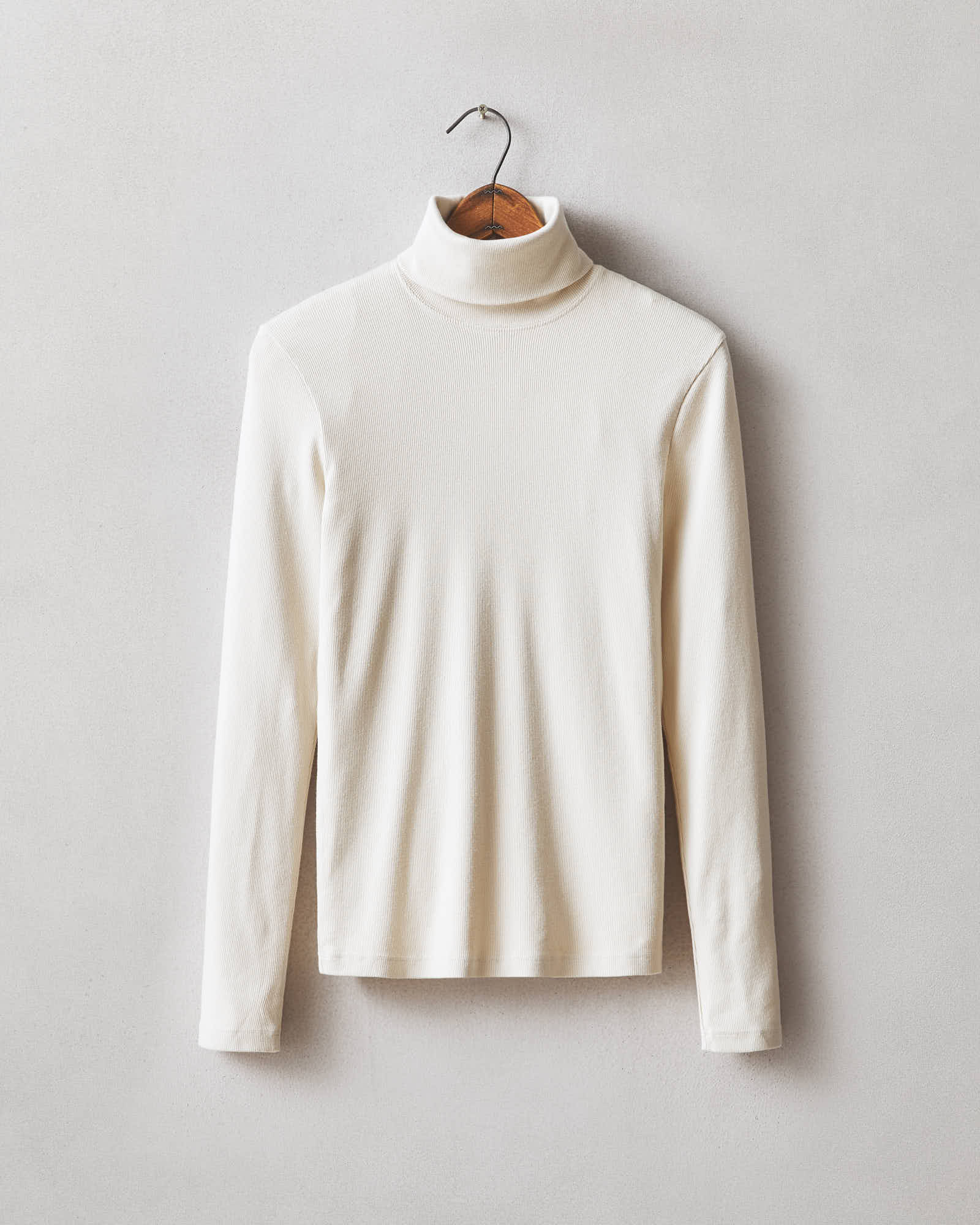 Women's Stretch Rib Turtleneck - Creme Brulee - Image 6