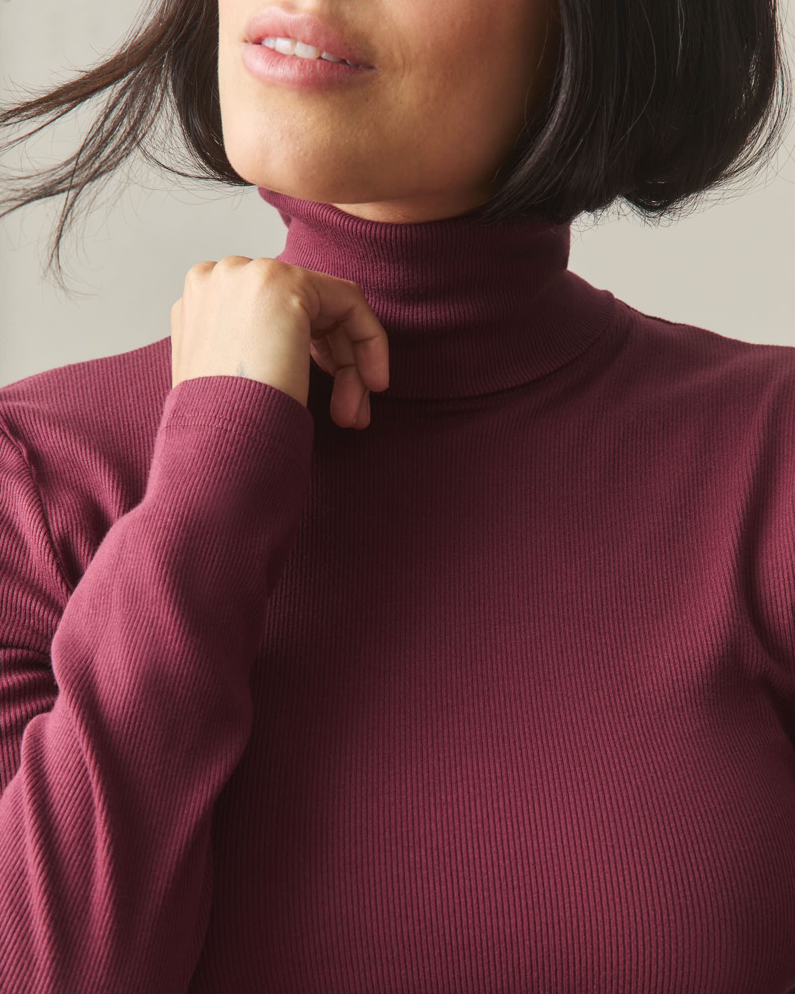 Women's Luxe Rib Turtleneck - Zinfandel - Image 6