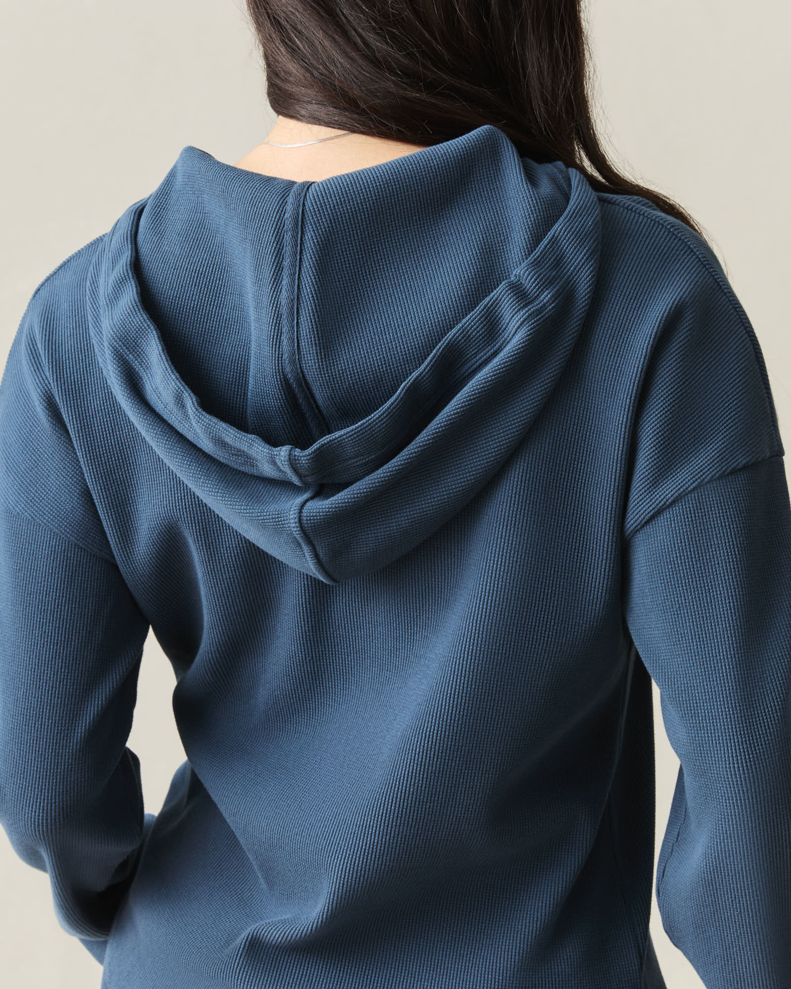 Women's Thermal Hoodie - Dark Denim - Image 6