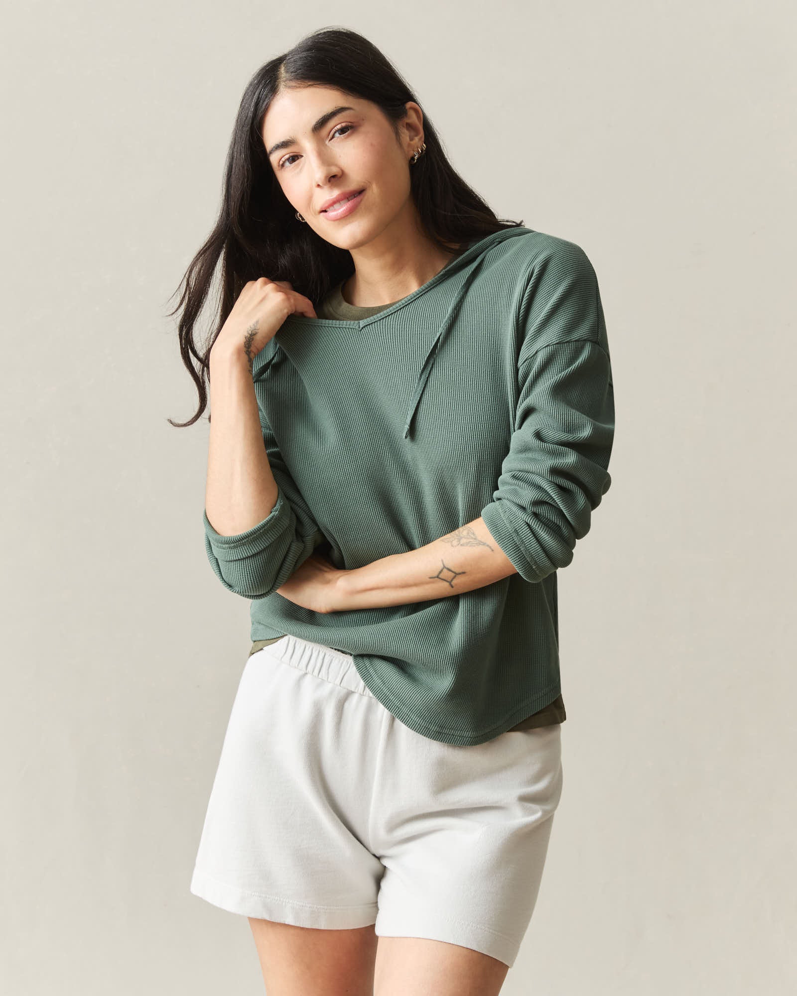 Women's Thermal Hoodie - Dark Forest - Image 2