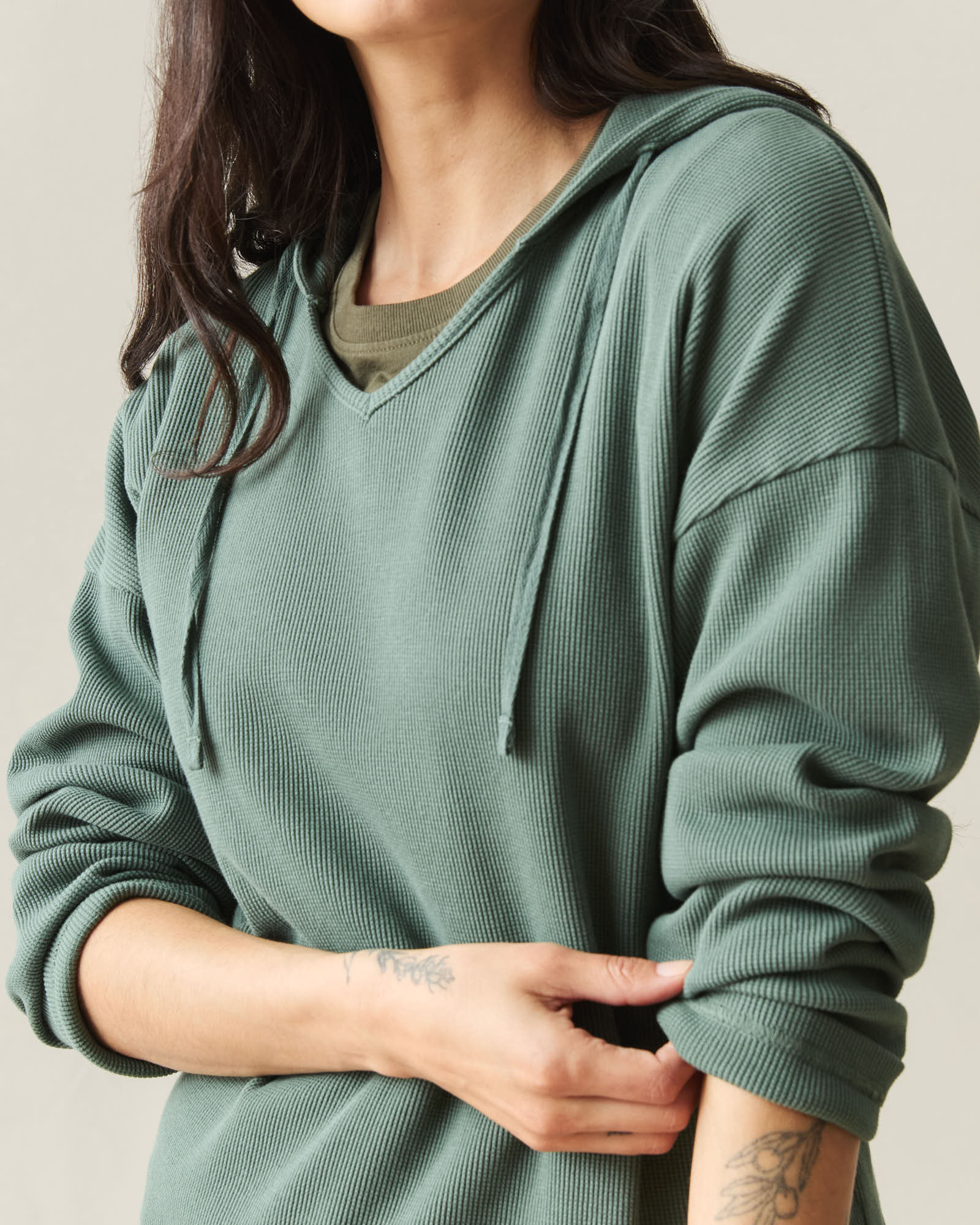 Women's Thermal Hoodie - Dark Forest - Image 4