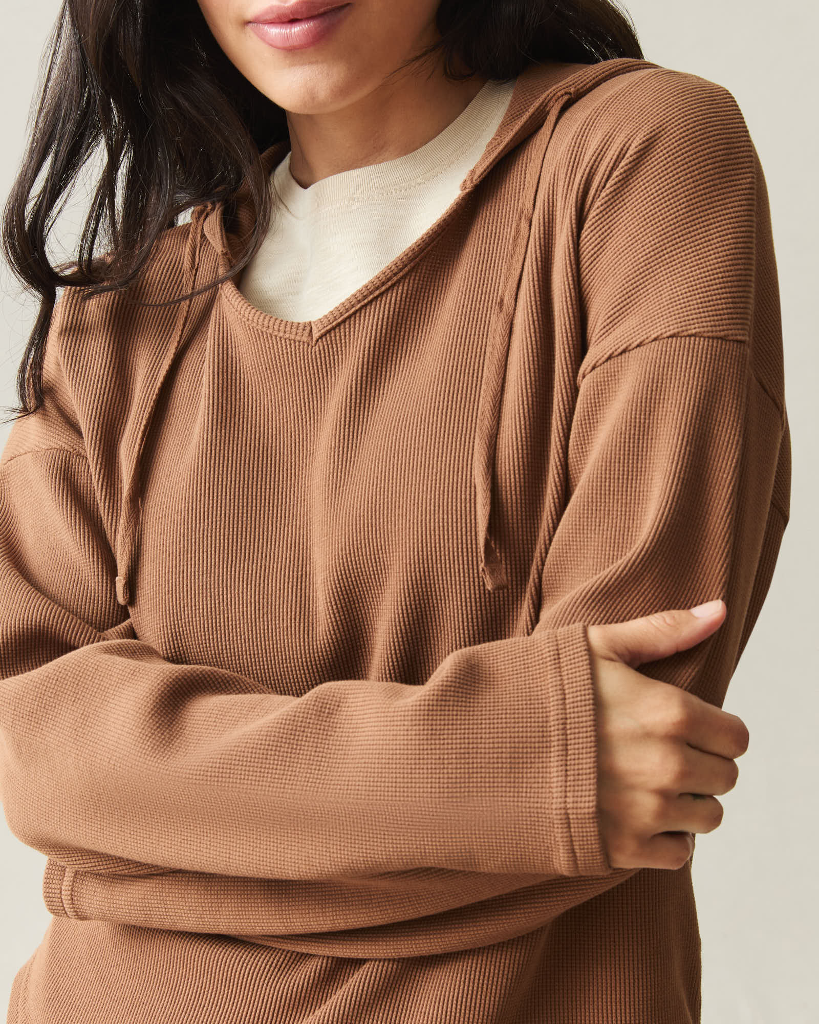 Women's Thermal Hoodie - Toffee - Image 3