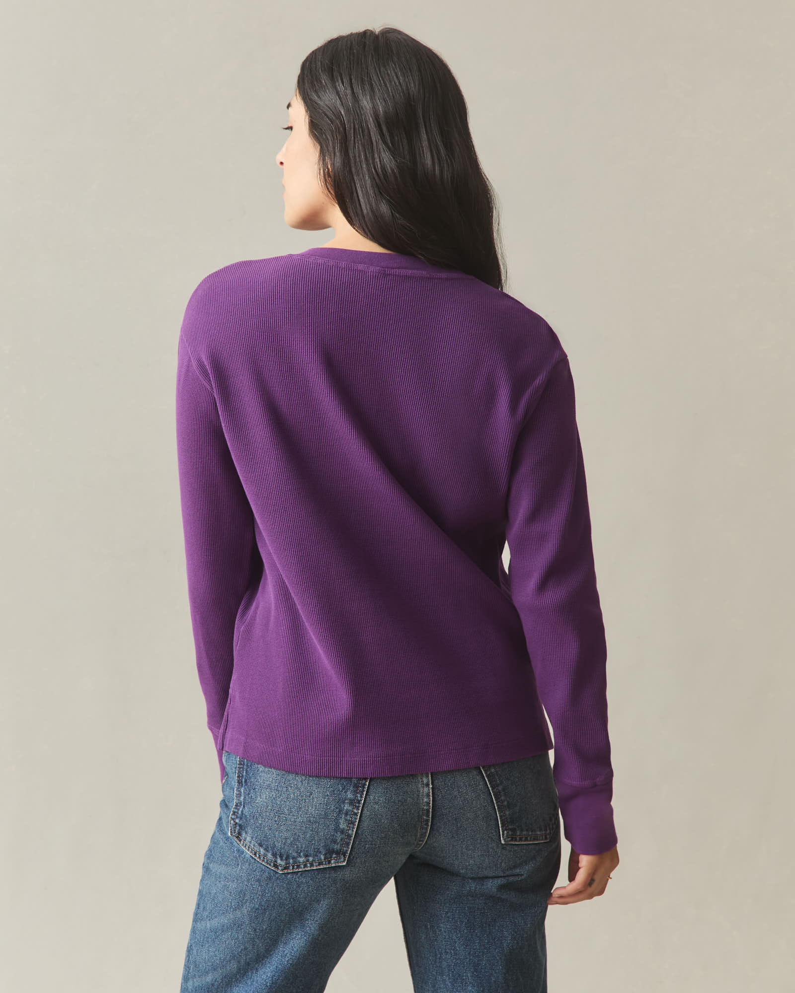 Women's Thermal Henley - Imperial Purple - Image 4