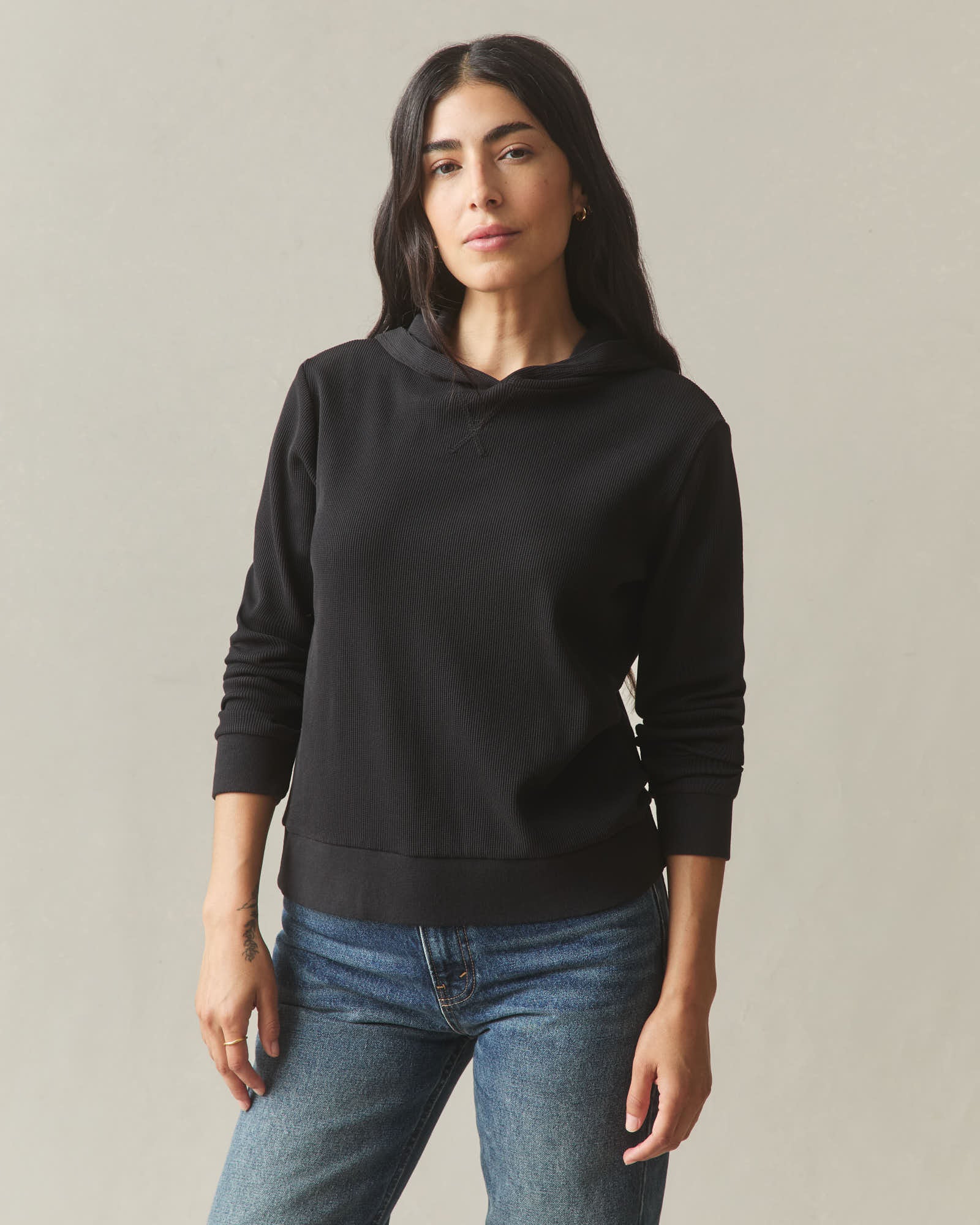 Women's Thermal Pullover - Black - Image 2