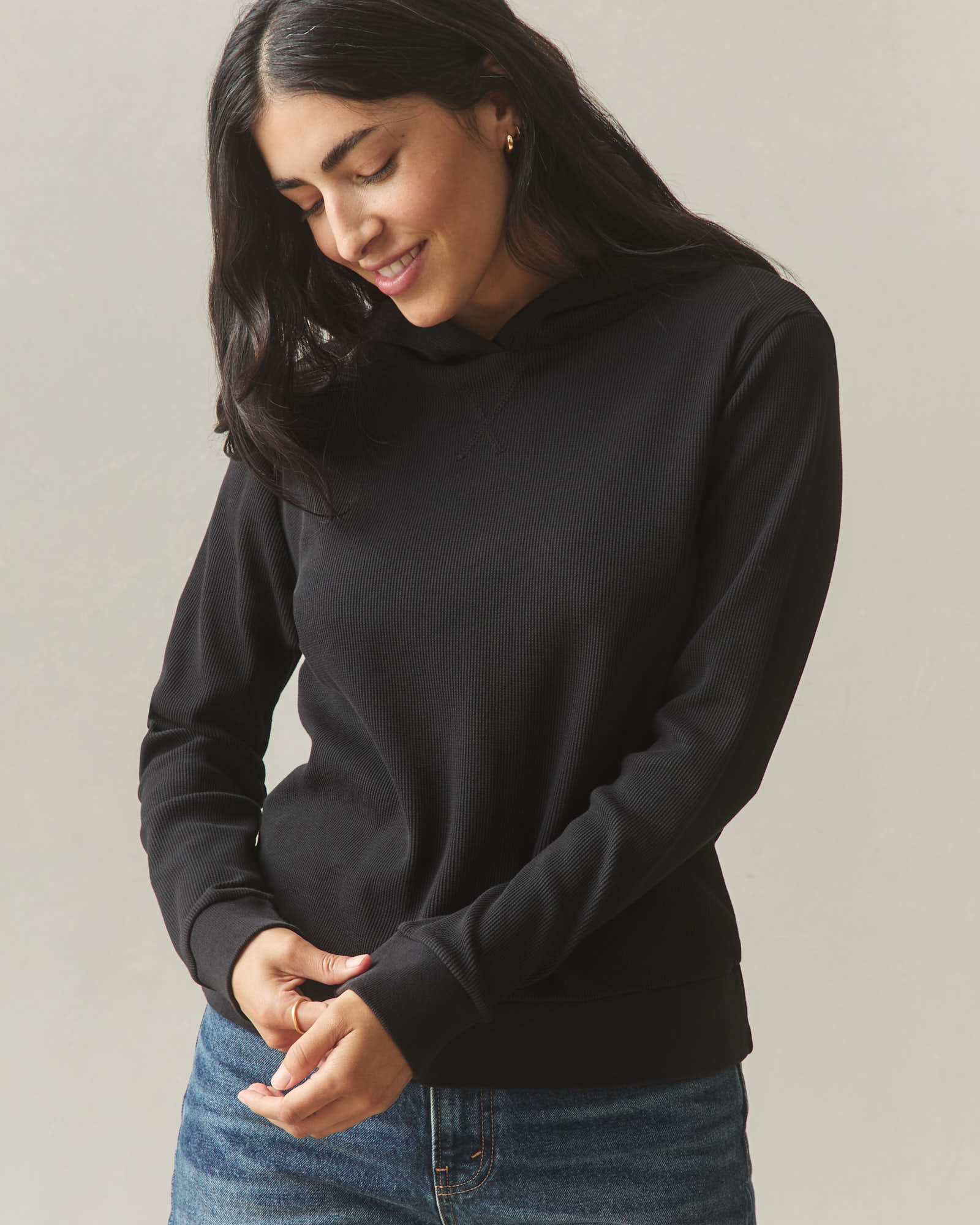 Women's Thermal Pullover - Black - Image 3