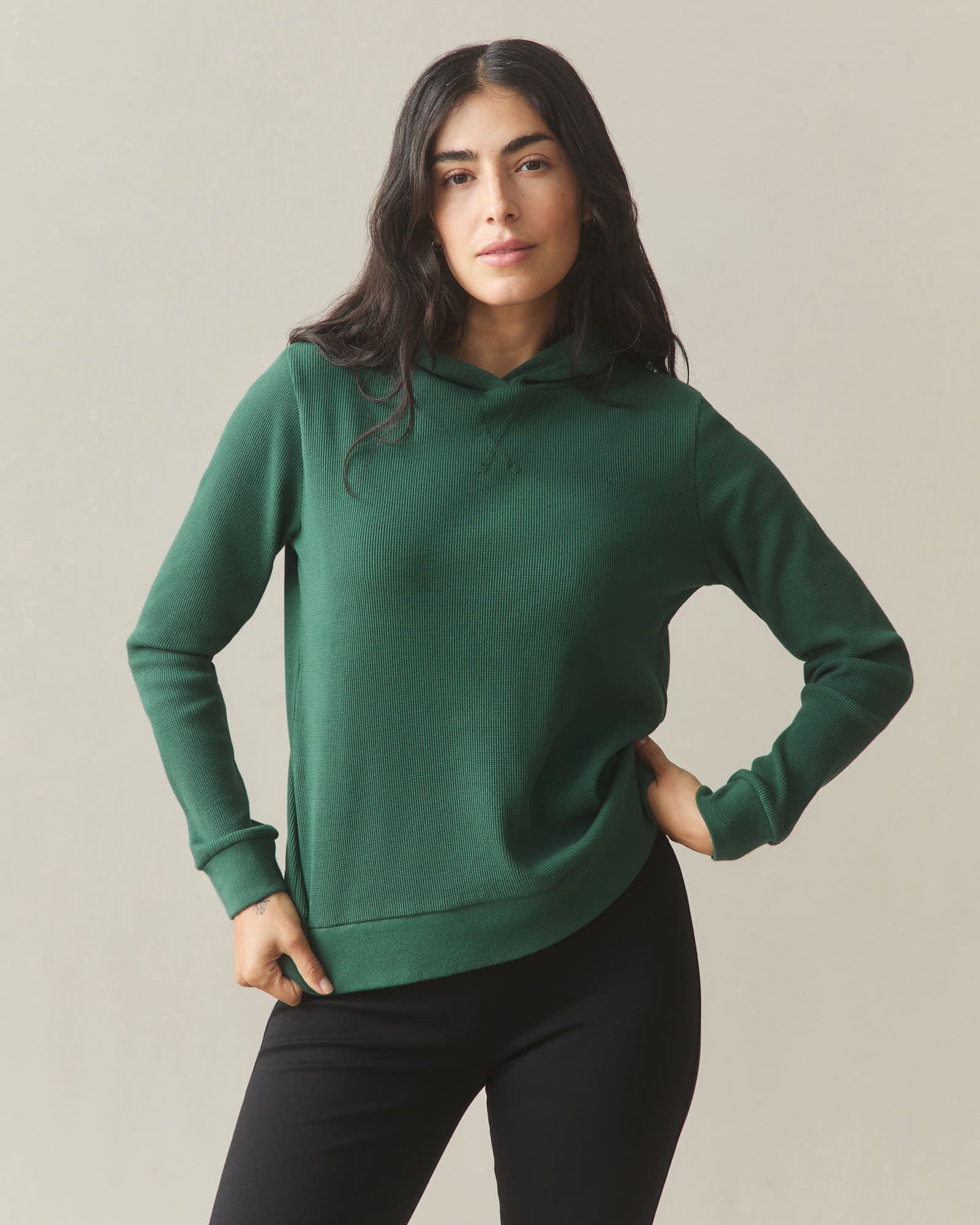 Women's Thermal Pullover - Hunter Green - Image 2