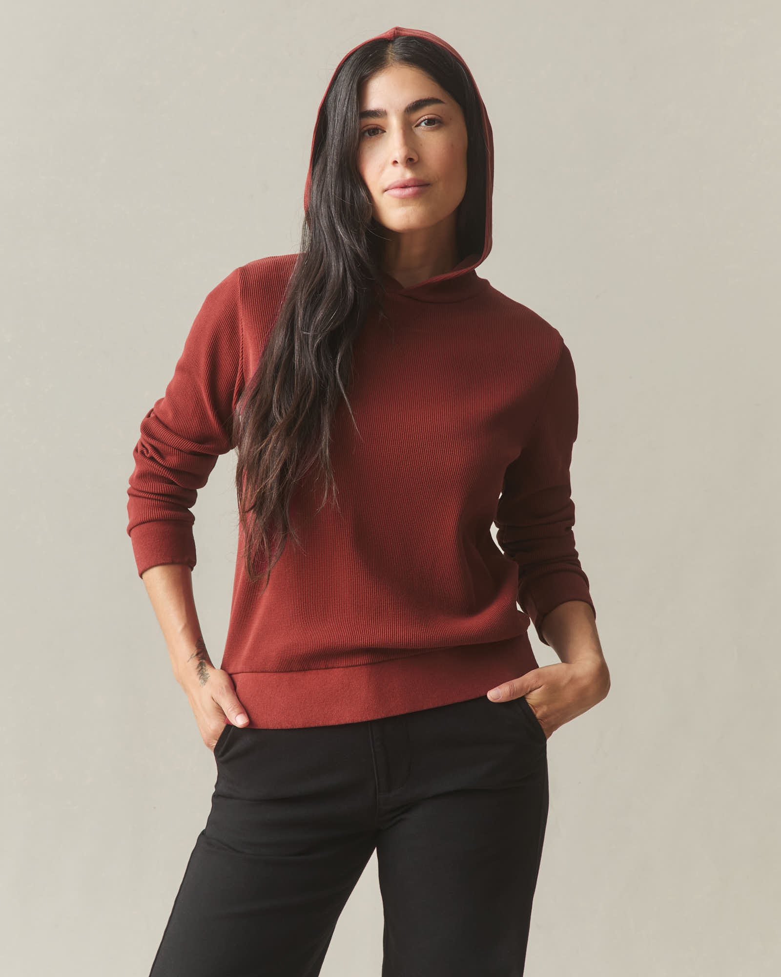 Women's Thermal Pullover - Russet Brown - Image 2