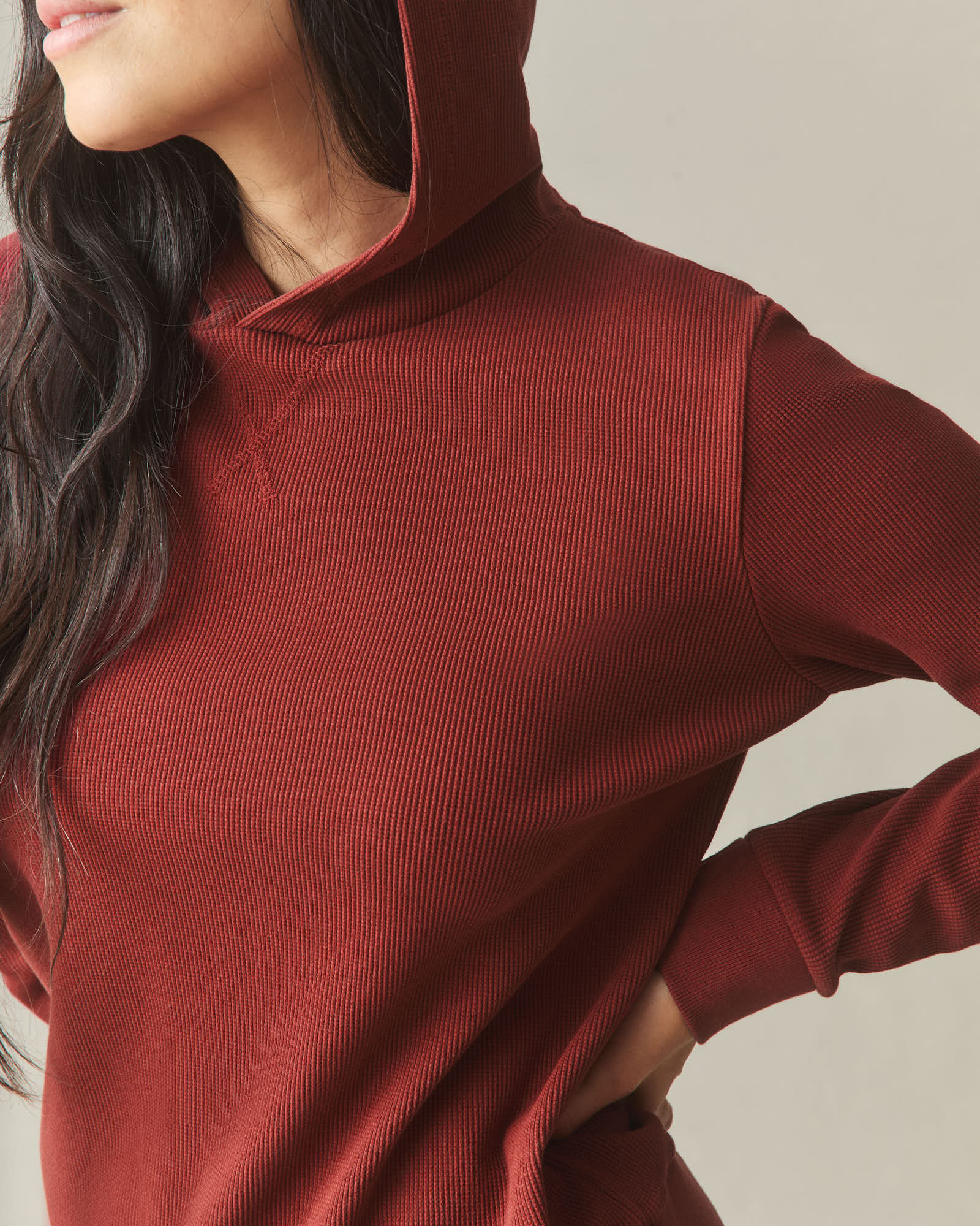 Women's Thermal Pullover - Russet Brown - Image 5