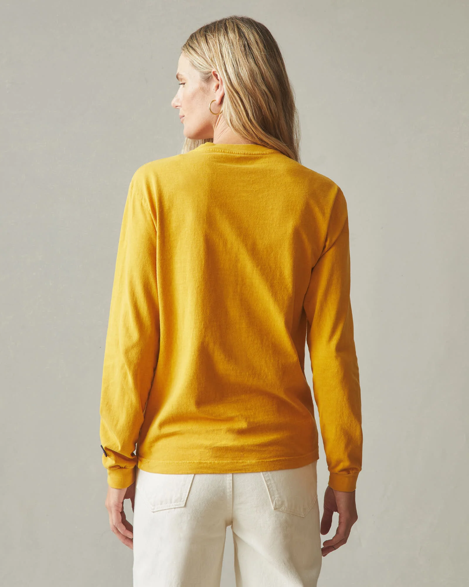 Women's Vintage Crew Long Sleeve Tee - Washed Golden Yellow - Image 4