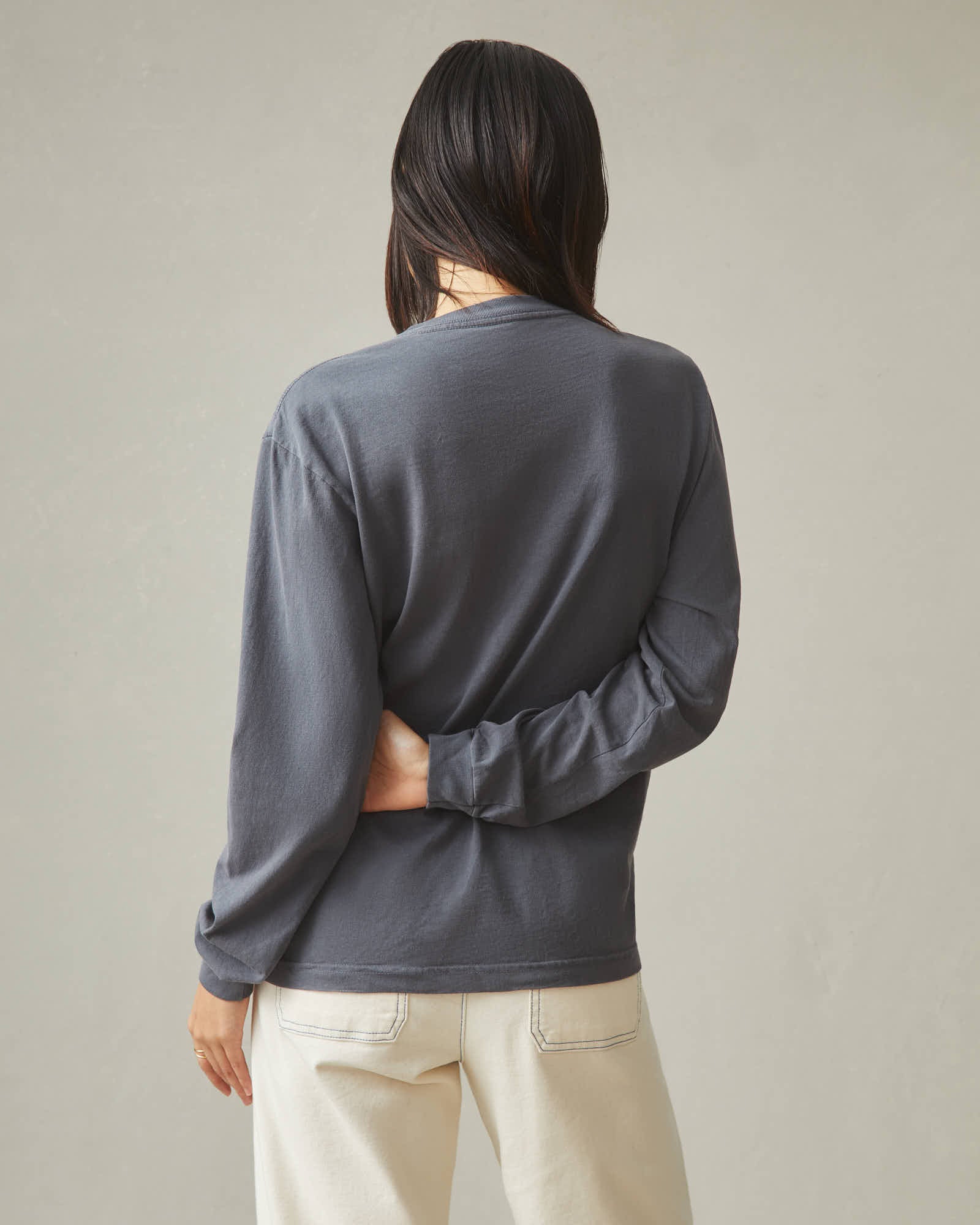 Women's Vintage Crew Long Sleeve Tee - Washed Metropolitan Grey - Image 2