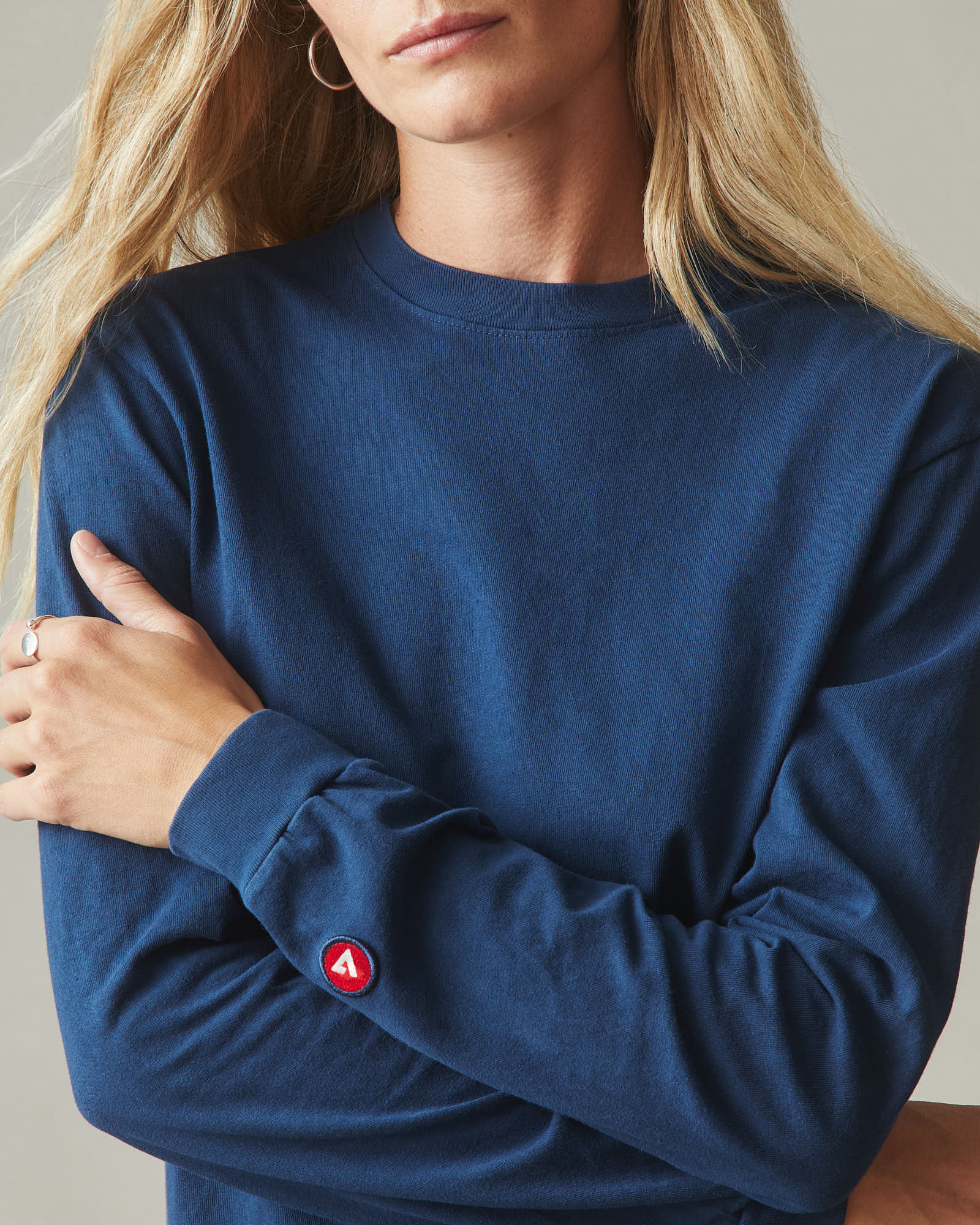 Women's Vintage Crew Long Sleeve Tee - Washed Pageant Blue - Image 3