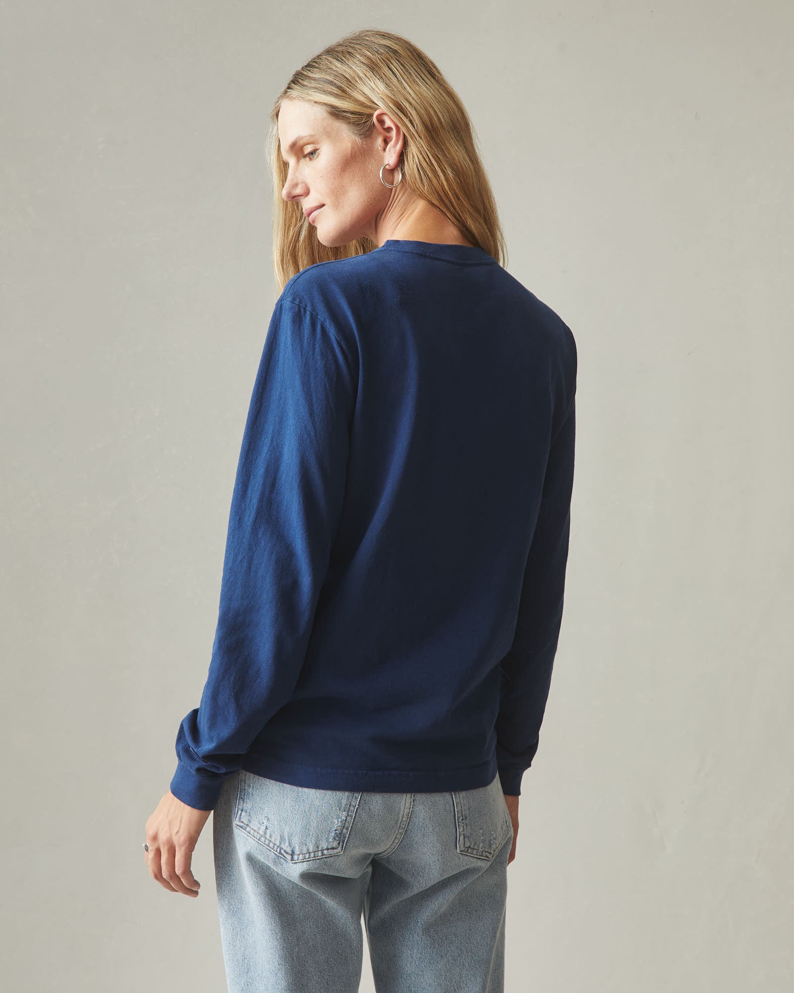 Women's Vintage Crew Long Sleeve Tee - Washed Pageant Blue - Image 4