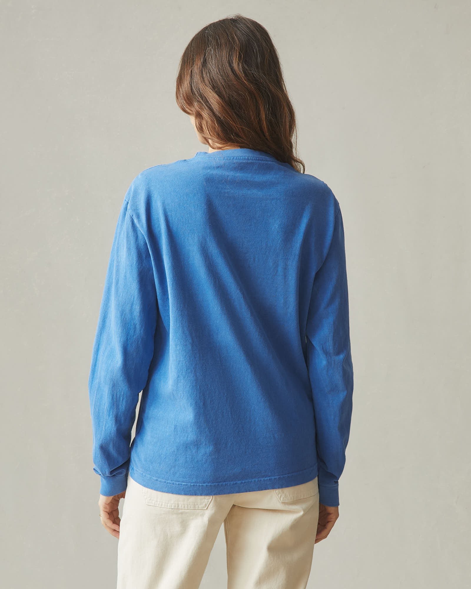 Women's Vintage Crew Long Sleeve Tee - Washed Blue Aura - Image 3
