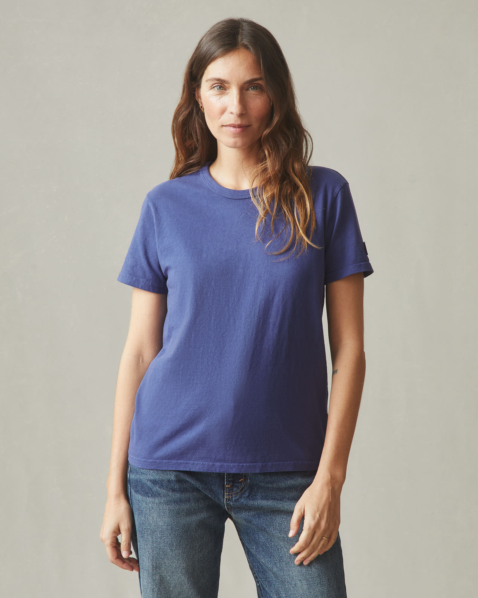 Women's Vintage Crew Tee - Washed Blue Ribbon - Image 2