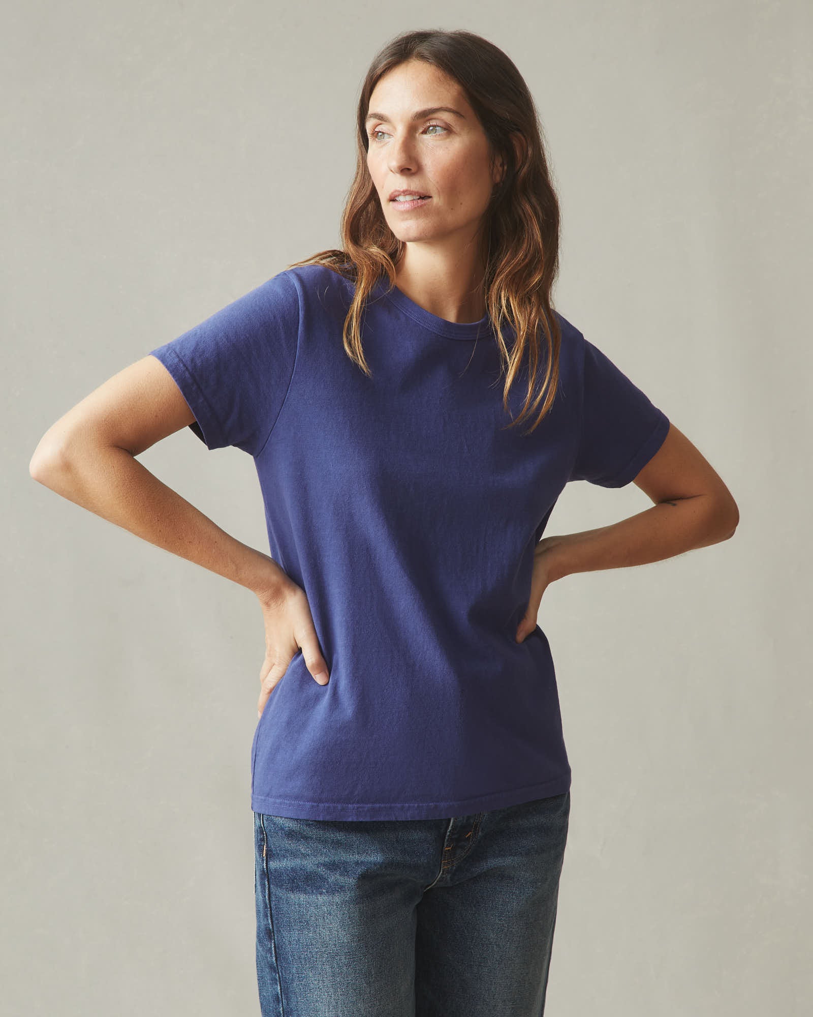 Women's Vintage Crew Tee - Washed Blue Ribbon - Image 5