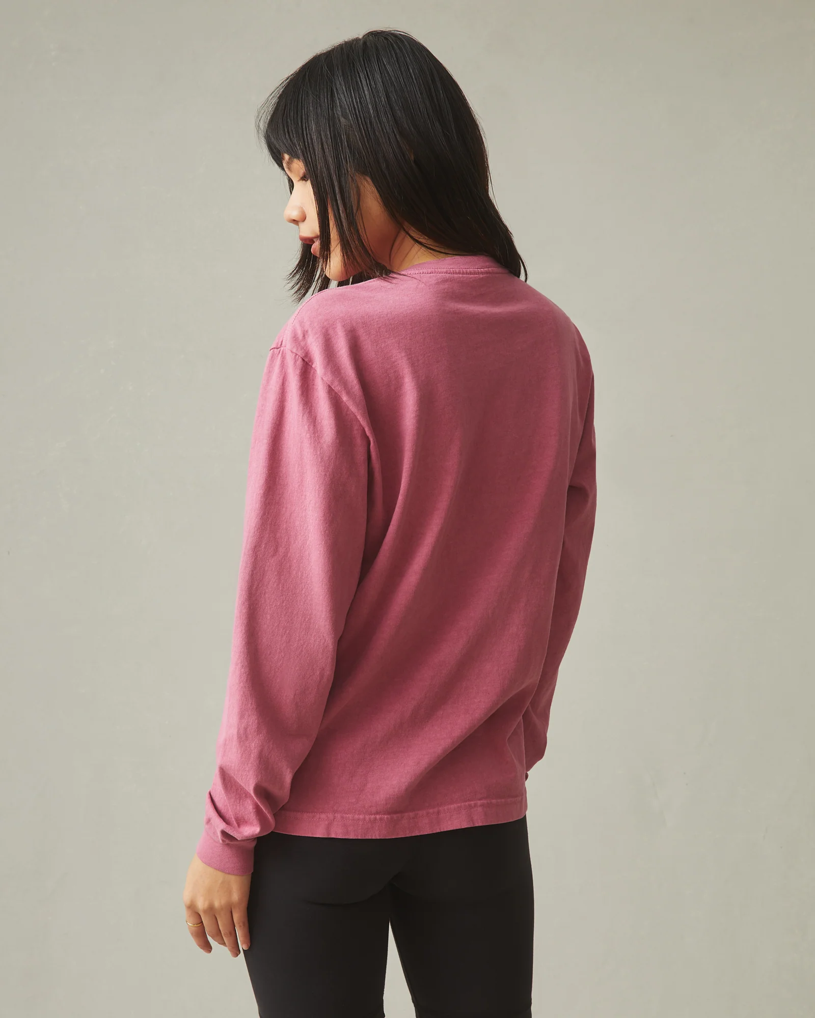 Women's American Vintage Crew Long Sleeve Tee - Dark Blush - Image 2