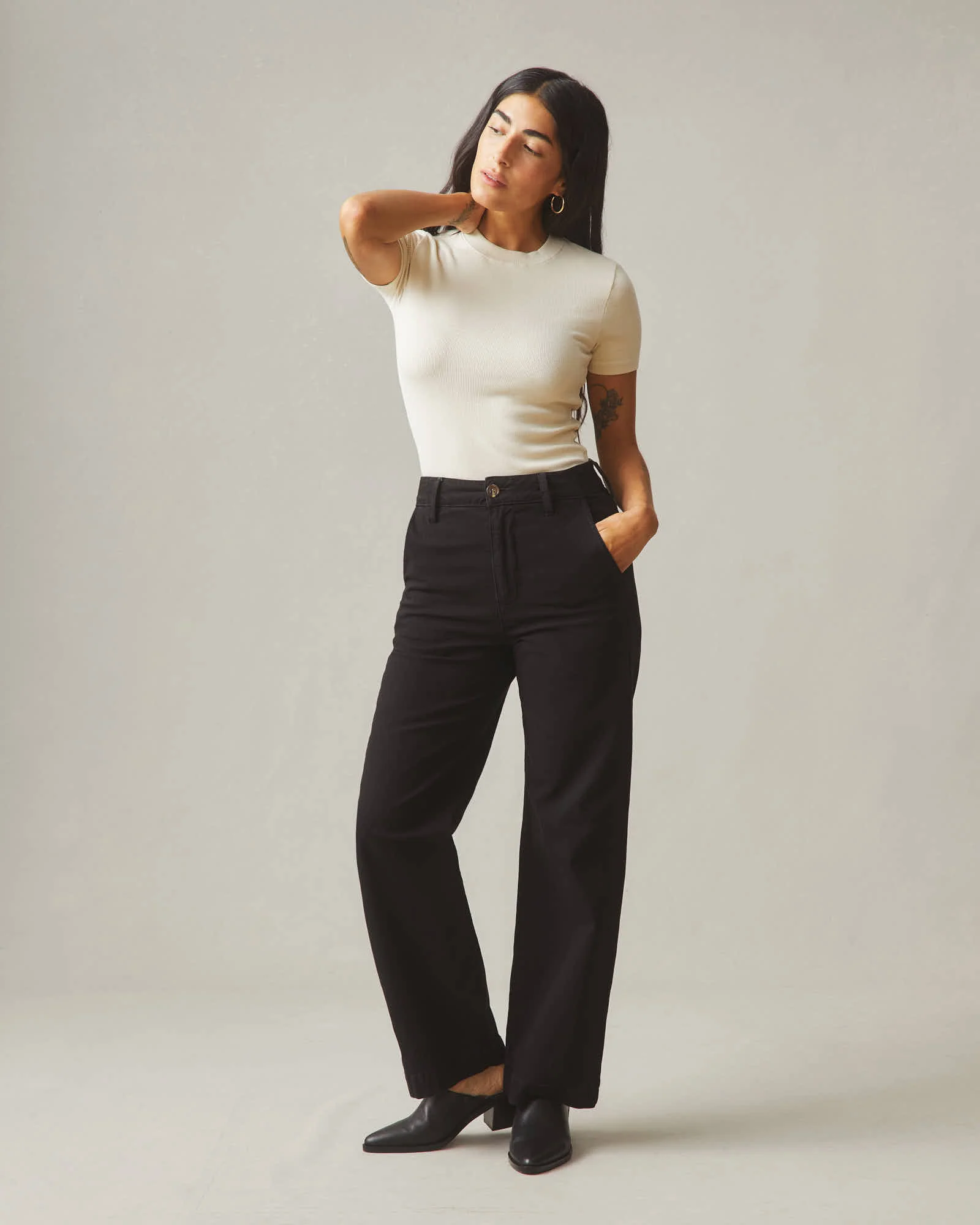Women's Wide Leg Pant - Black - Image 5