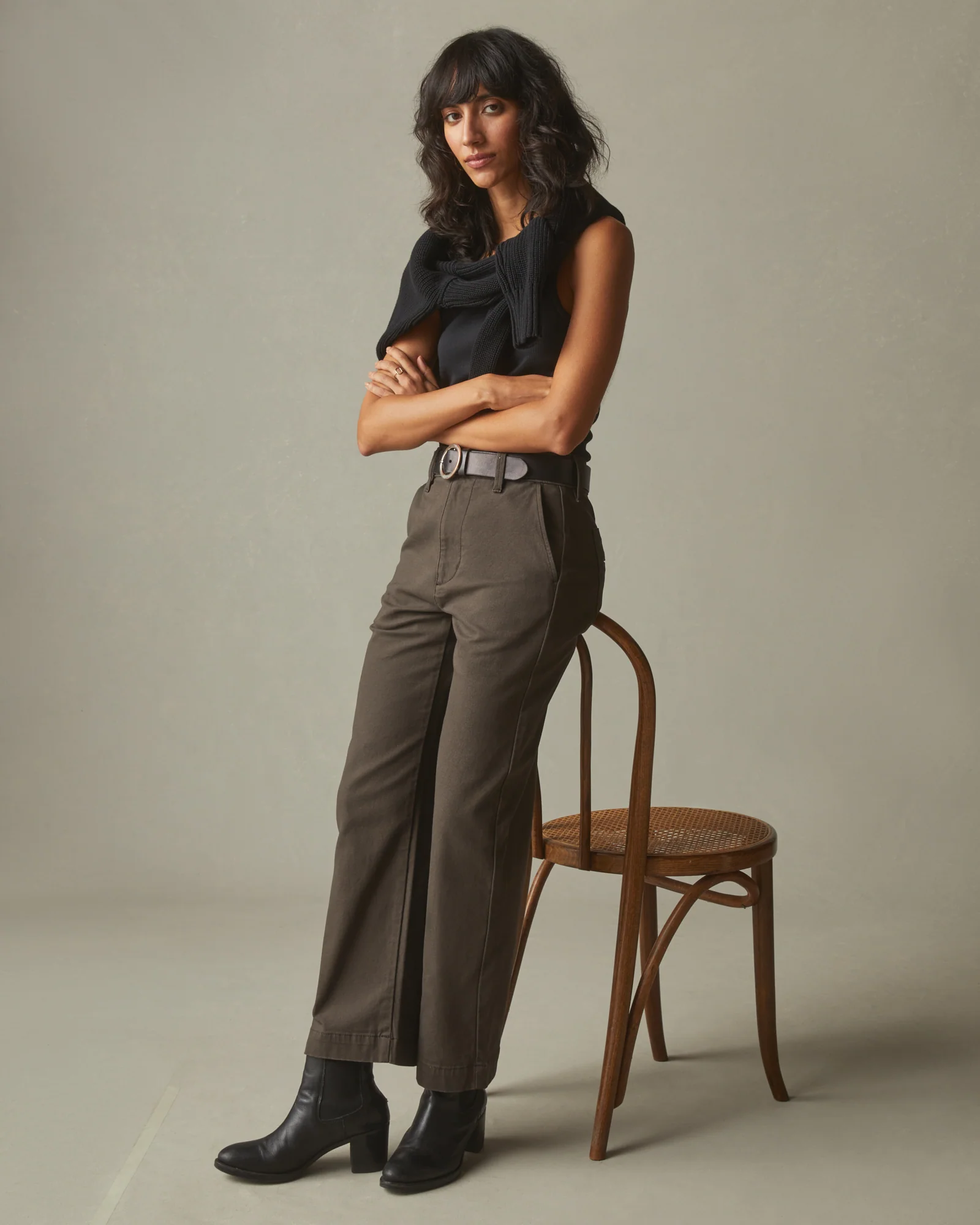 Women's Wide Leg Pant - Dark Coffee - Image 5