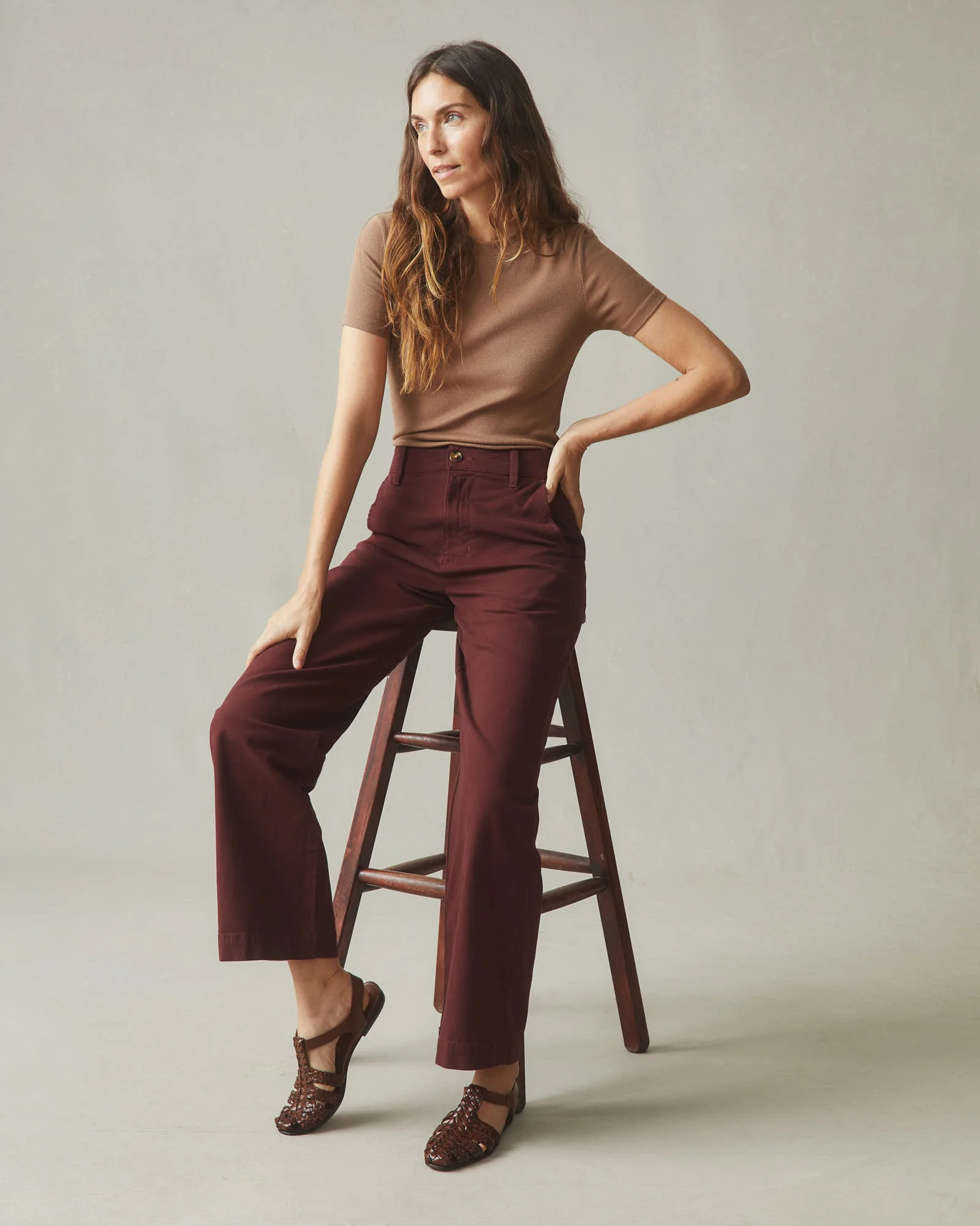 Women's Wide Leg Pant - Rum Raisin - Image 6