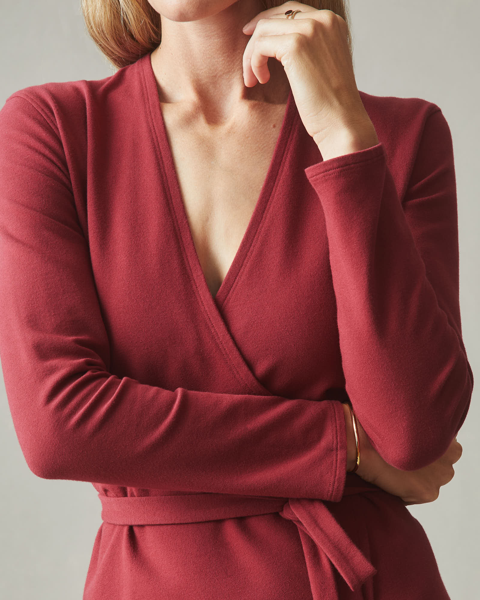 Women's Wrap Dress - Tibetan Red - Image 3